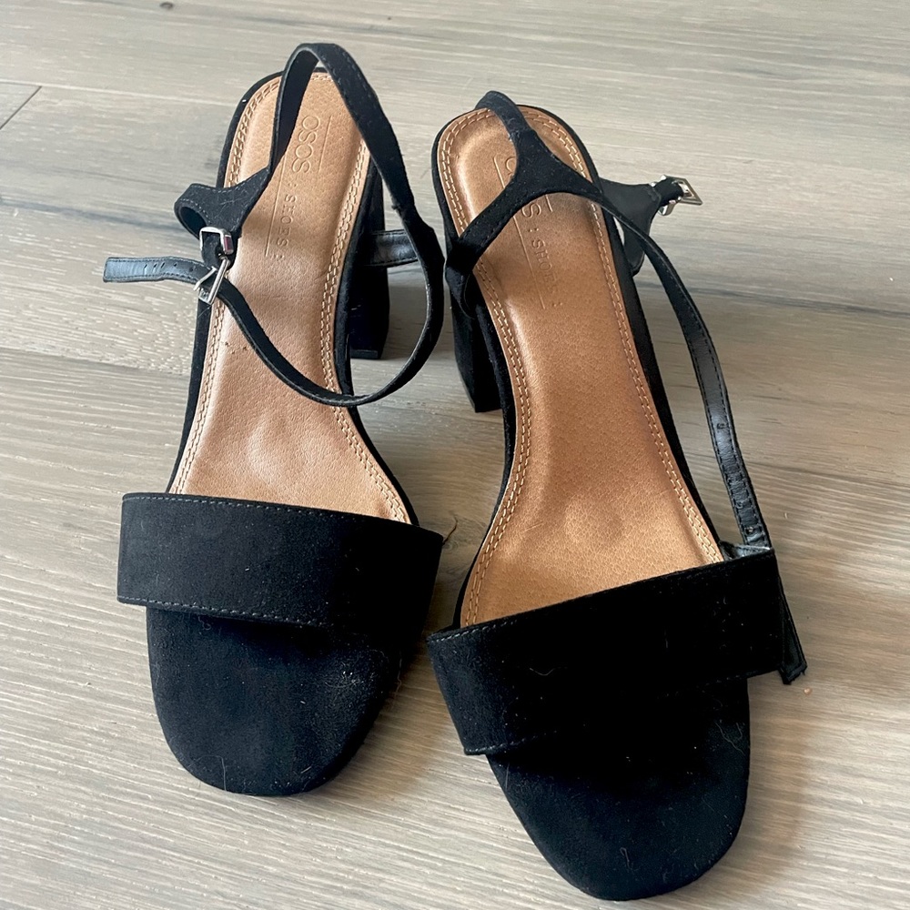 ASOS Black Strappy Sandal Heels